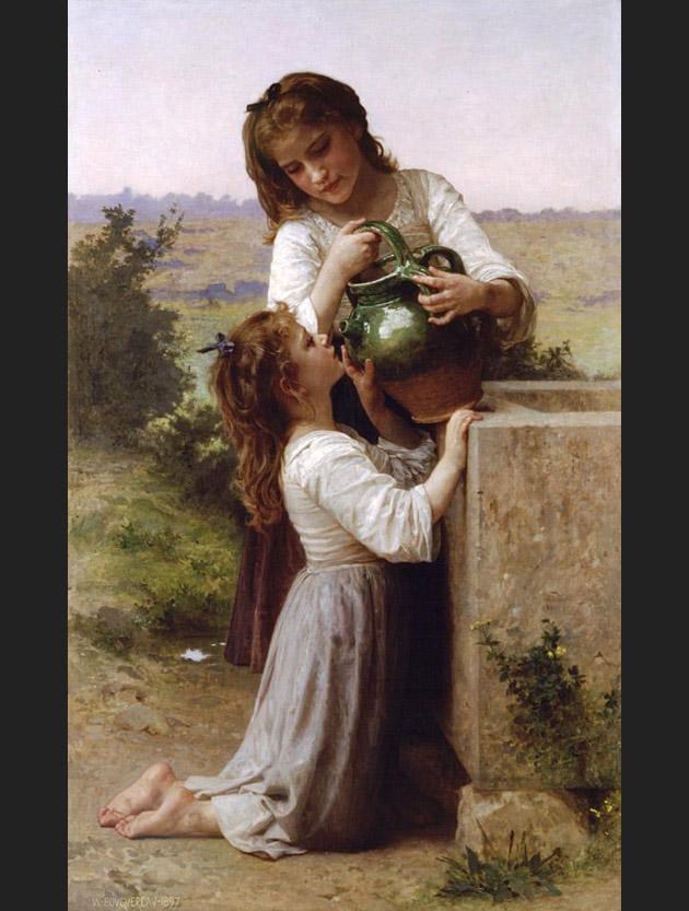 William Bouguereau At the Fountain